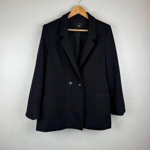 Hatch double-breasted blazer Women's Size 3 US 10-12 Large Black